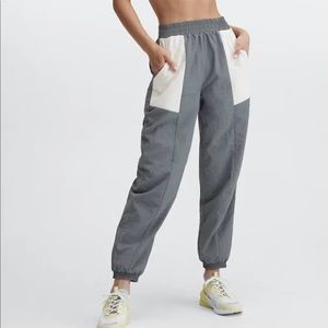 Fabletics grey and cream track suit XS